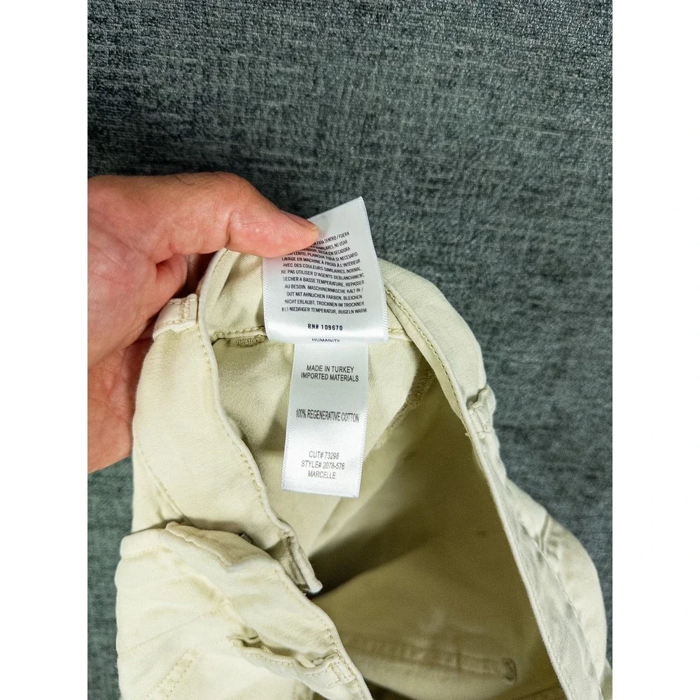 Citizens of Humanity Cargo Pants Womens 25 Cream Beige Cotton Wide Leg Streetwea